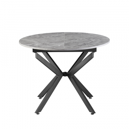 Masă extensibilă de dining, beton/neagră, 100x100-140x75 cm, ABERO TIP 1 [1]