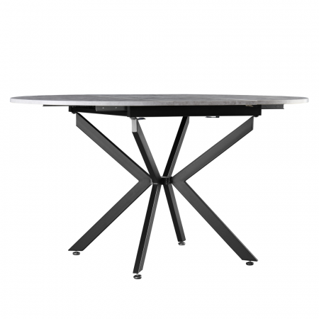 Masă extensibilă de dining, beton/neagră, 100x100-140x75 cm, ABERO TIP 1 [4]