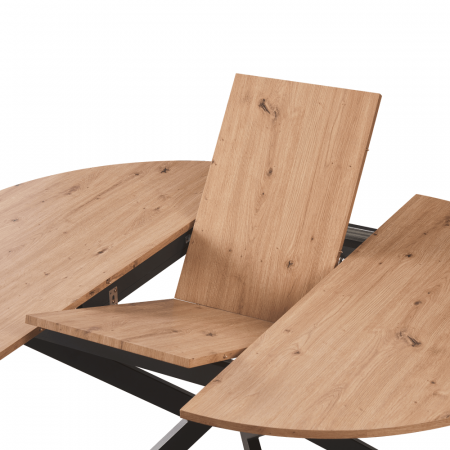 Masă extensibilă de dining, stejar artisan / neagră, 100x100-140x75 cm, ABERO TIP 1 [3]