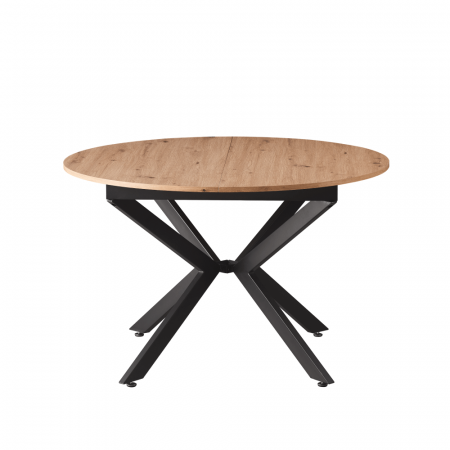 Masă extensibilă de dining, stejar artisan / neagră, 100x100-140x75 cm, ABERO TIP 1 [10]