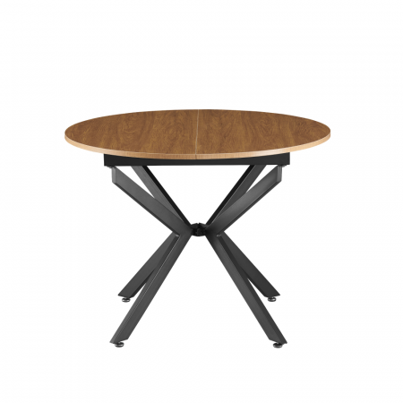 Masă extensibilă de dining, stejar deschis/neagră, 100x100-140x75 cm, ABERO TIP 1 [2]