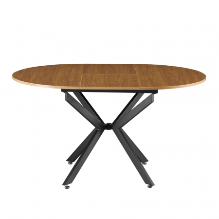 Masă extensibilă de dining, stejar deschis/neagră, 100x100-140x75 cm, ABERO TIP 1 [4]