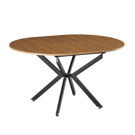 Masă extensibilă de dining, stejar deschis/neagră, 100x100-140x75 cm, ABERO TIP 1 [3]