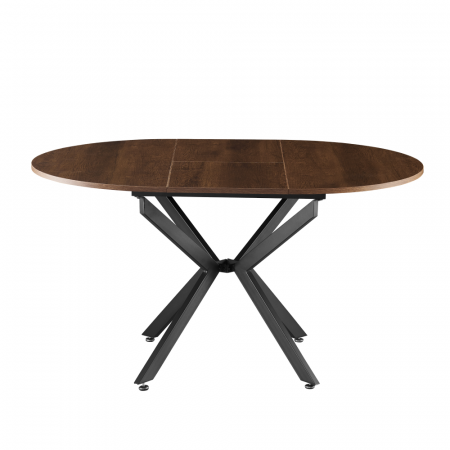 Masă extensibilă de dining, stejar închis/neagră, 100x100-140x75 cm, ABERO TIP 1 [4]