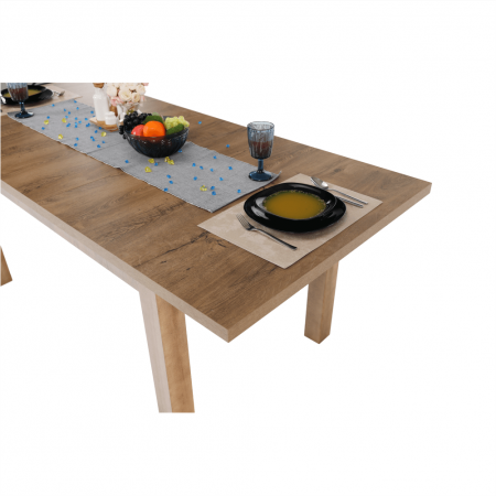 Masă extensibilă pentru dining, stejar lefkas închis, 160-203x90 cm, MONTANA STW [4]