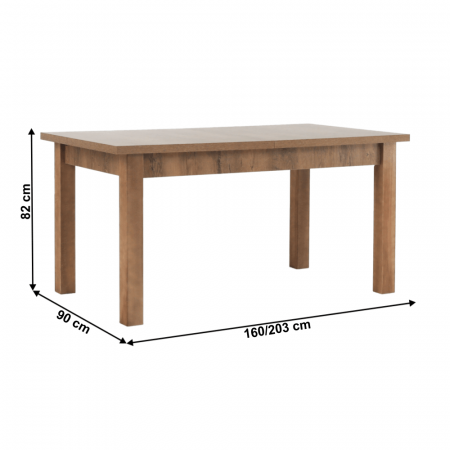 Masă extensibilă pentru dining, stejar lefkas închis, 160-203x90 cm, MONTANA STW [14]