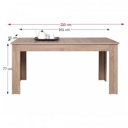 Masă extensibilă tip 12, stejar sonoma, 161-210x77 cm, GRAND [1]