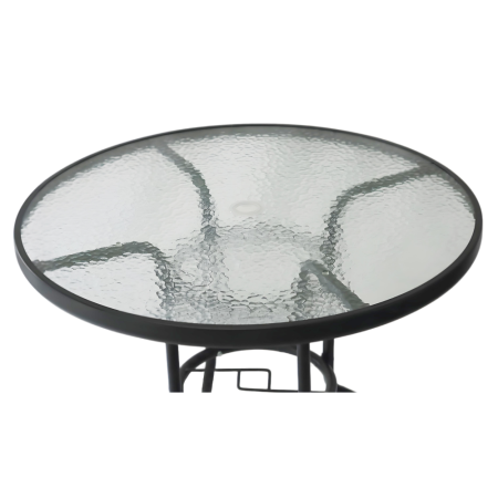 Masă grădină, oţel negru/sticlă securizată, BORGEN NEW TYP 2 [1]