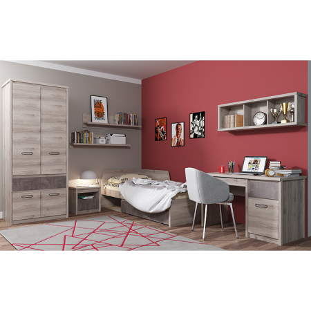 Masă PC 1D2S, castan Nairobi / onix, JESI NEW [5]