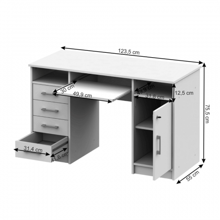 masă PC, alb, B9 NEW [2]