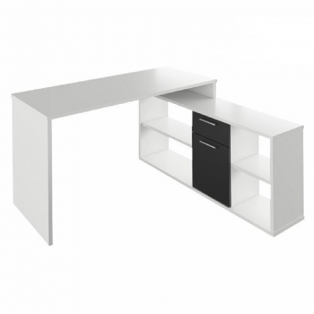 Masă PC, albă/neagră, NOE NEW [2]