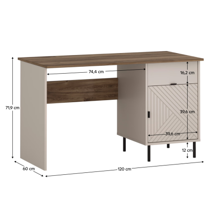 Masă Pc, caşmir/stejar castello, EYCO 1D1S/120 [1]