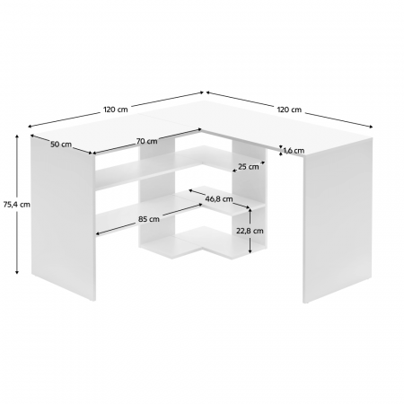 birou pe colt alb ,120cm x 120 cm [4]