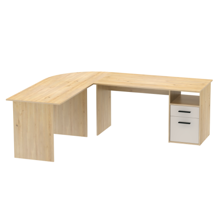 Birouri - Masă PC de colţ, stejar artizan/caşmir, MAURUS NEW MA11