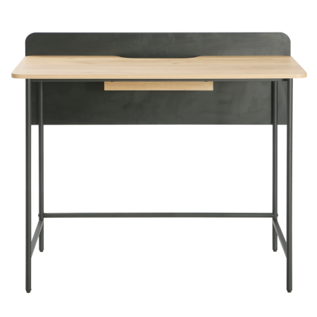 Masă PC, stejar/negru, KOMPUS [2]