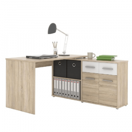 Birouri - Masă PC, stejar sonoma/alb, RAFAEL NEW