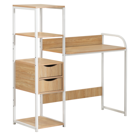 Mobilier Birou - Masă PC universală, stejar/alb, ELGIO