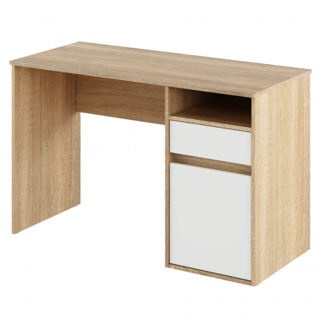Mobilier Birou - Masă pentru calculator, stejar sonoma/alb, BILI NEW