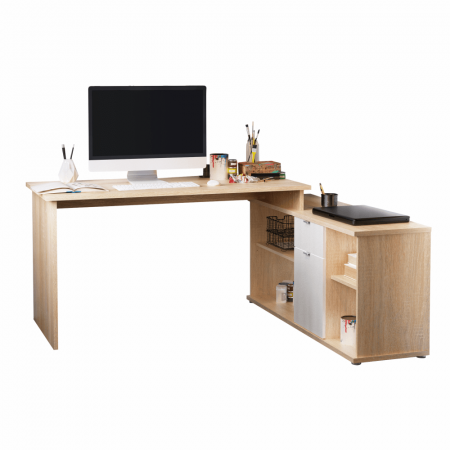 Birouri - Masă pentru scris, stejar sonoma/alb, DALTON 2 NEW VE 02