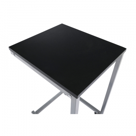 Masă portabilă, negru/metal argint, MANNY [4]