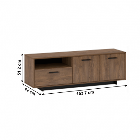 Masă RTV, stejar bolzano / negru, DELIS P [1]