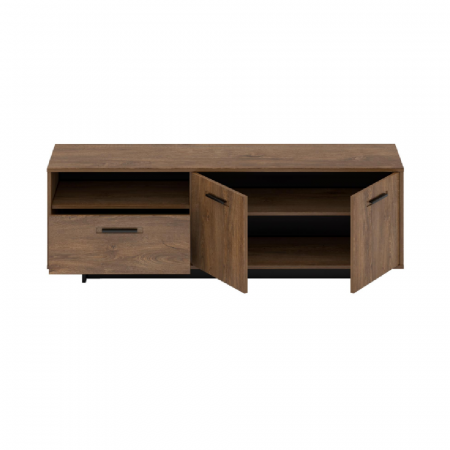 Masă RTV, stejar bolzano / negru, DELIS P [2]