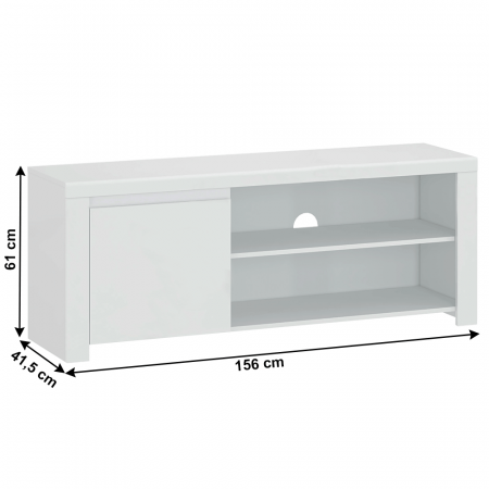 Masă TV 1D / 160, alb lucios, LINDY [4]