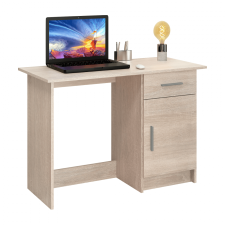 Birouri - Birou /masa birou universal, cu usa si sertar montat pe dreapta sau stanga, pal stejar sonoma, 108.5 cm lungime x 50 cm adancime x 75.4 cm inaltime, cu sertar si usa