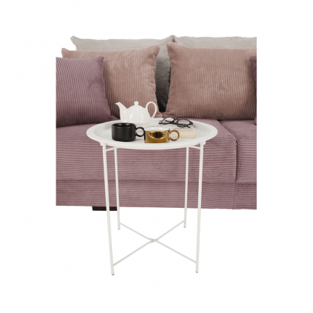 Măsuţă auxiliară cu tavă detaşabilă, alb, RENDER [14]