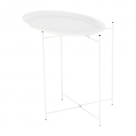 Măsuţă auxiliară cu tavă detaşabilă, alb, RENDER [2]