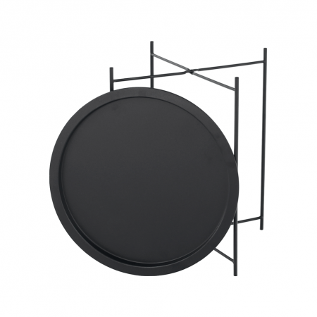 Măsuţă auxiliară cu tavă detaşabilă, negru, RENDER [6]