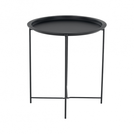 Măsuţă auxiliară cu tavă detaşabilă, negru, RENDER [4]