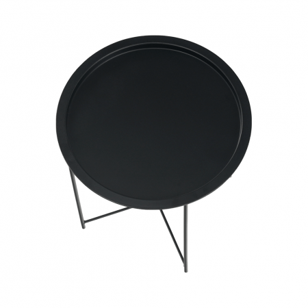 Măsuţă auxiliară cu tavă detaşabilă, negru, RENDER [9]