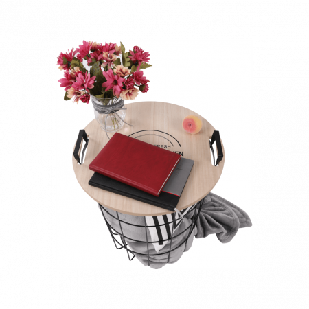 Măsuţă auxiliară, model natural/negru, NANDO [4]