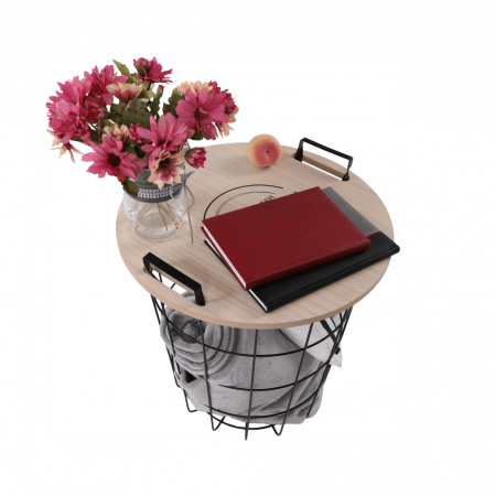 Măsuţă auxiliară, model natural/negru, NANDO [1]