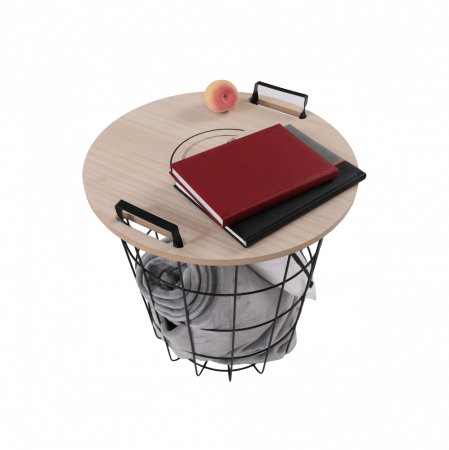 Măsuţă auxiliară, model natural/negru, NANDO [2]