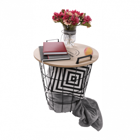 Măsuţă auxiliară, model natural/negru, NANDO [9]