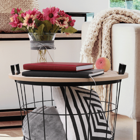 Măsuţă auxiliară, model natural/negru, NANDO [3]