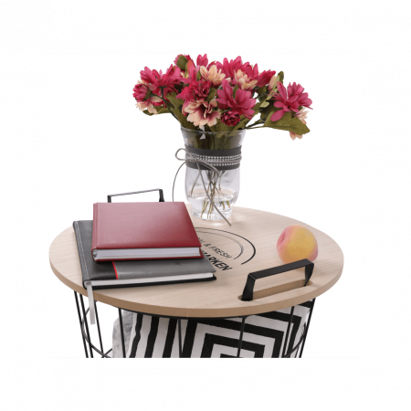 Măsuţă auxiliară, model natural/negru, NANDO [10]