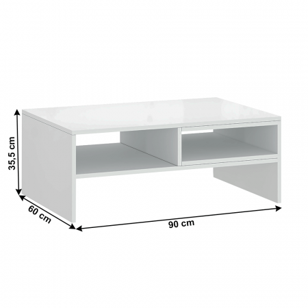 Măsuţă de cafea 90, alb, LINDY [2]