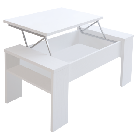 Toate Produsele - Măsuţă de cafea, alb, cu sistem de ridicare