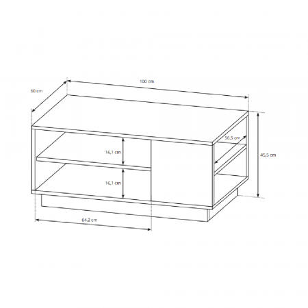 Măsuţă de cafea, alb/ stejar craft auriu, TRIO [3]