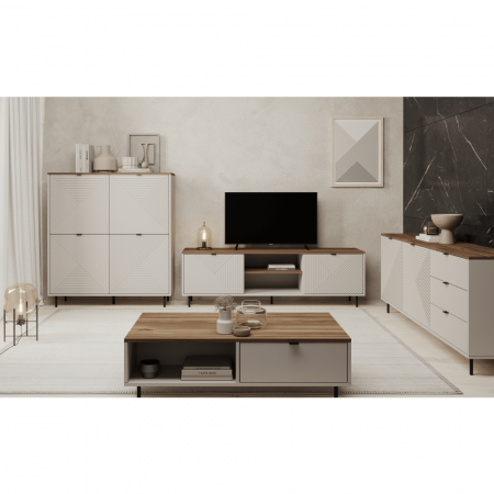 Măsuţă de cafea, caşmir/stejar castello, EYCO 2S/110 [1]