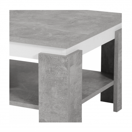 Măsuţă de cafea, culoare beton/albă, PIANI [1]