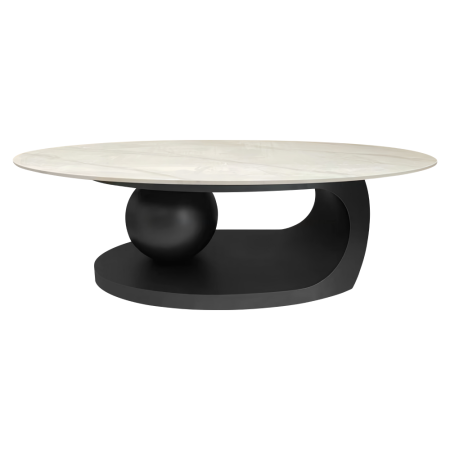 Living - Măsuţă de cafea, imitaţie marmură/negru, AXEN