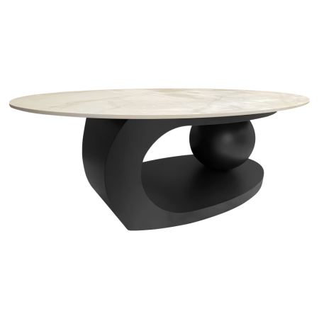 Măsuţă de cafea, imitaţie marmură/negru, AXEN [2]