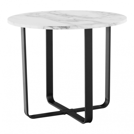 Măsuţă de cafea, marmură alba / metal negru, SALINO [9]
