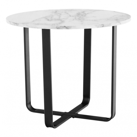 Living - Măsuţă de cafea, marmură alba / metal negru, SALINO