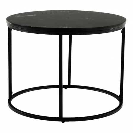Măsuţă de cafea, marmură neagră / metal negru, GAGIN [5]