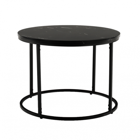 Living - Măsuţă de cafea, marmură neagră / metal negru, GAGIN